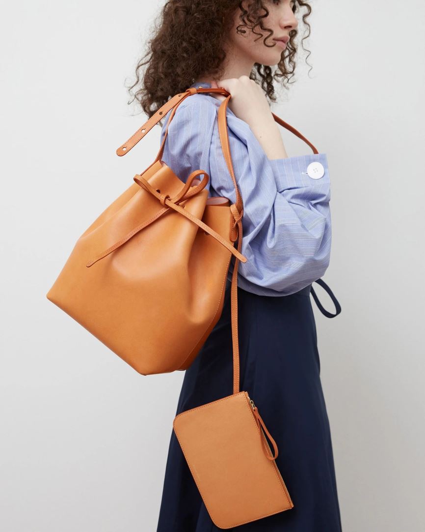 Women's Mansur Gavriel Vegetable Tanned Leather Bucket Bags Light Brown | AU 4675GX